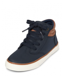 Childrens Place Navy With Brown Trip High Top Sneakers